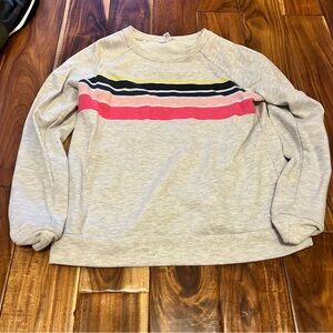 Women’s time and tru gray crewneck striped sweatshirt. Size medium